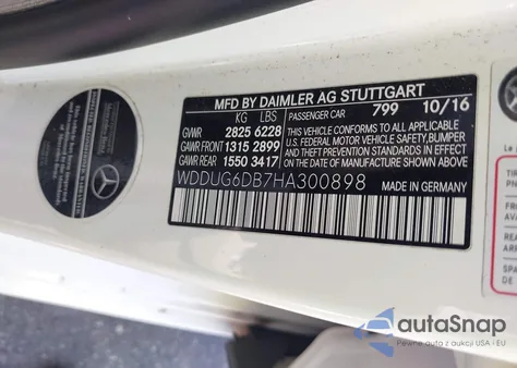 2017 Mercedes-Benz S 550E Plug-In Hybrid из США, поврежденный, VIN WDDUG6DB7HA300898